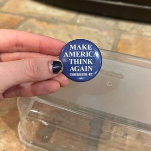 Blue 'Make America Think Again' Button